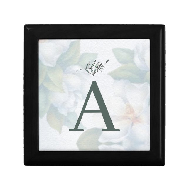 Greenery Succulent Leaf Mint Watercolor Botanical Gift Box (Front)
