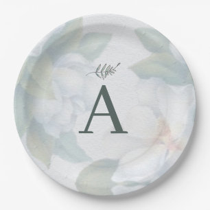 Greenery Succulent Leaf Mint Watercolor Botanical Paper Plates