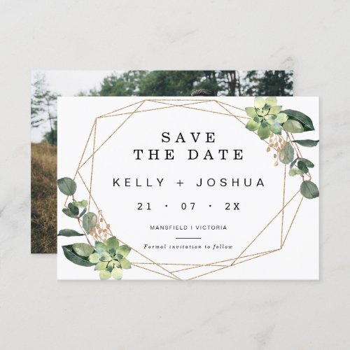 Greenery succulent Wedding Save The Date Card