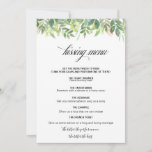 Greenery Summer Destination Kissing Menu<br><div class="desc">This greenery summer destination kissing menu is perfect for a simple wedding reception. Green blush hand-drawn leaves,  foliage adorn idyllic geometric frames,  oozing style and class to embellish your occasion cards.</div>