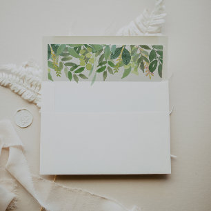 Greenery Summer Destination Wedding Envelope Liner