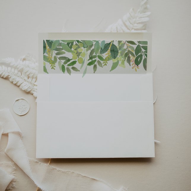 Greenery Summer Destination Wedding Envelope Liner (Creator Uploaded)