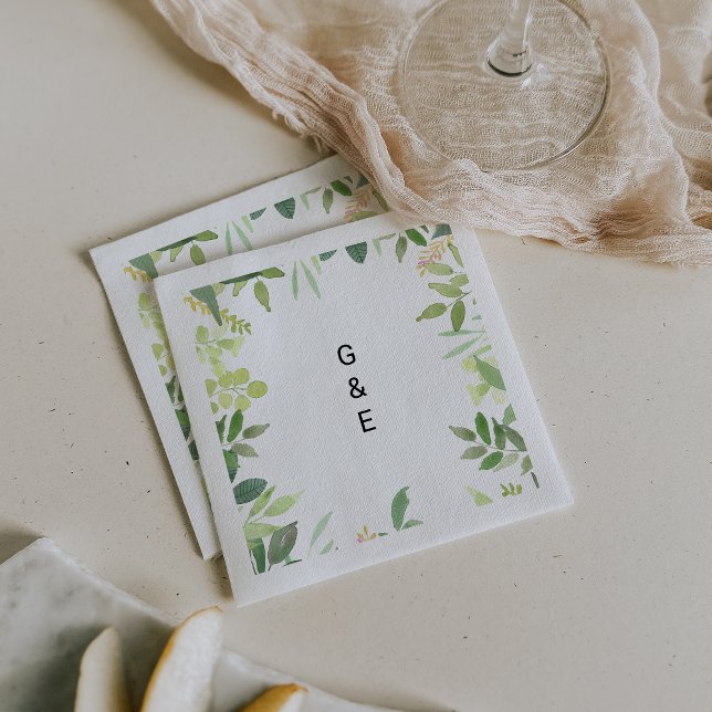 Greenery Summer Destination Wedding Napkin (Creator Uploaded)