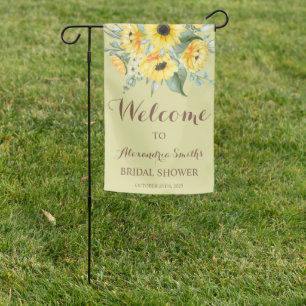 Greenery Sunflower Bridal Shower Garden Flag