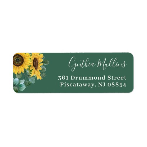 Greenery Sunflower Eucalyptus Foliage Label - Rustic Sunflower Eucalyptus Leaves Return Address Label. 
(1) For further customization, please click the "customize further" link and use our design tool to modify this template. 
(2) If you need help or matching items, please contact me.
