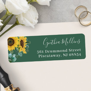 Greenery Sunflower Eucalyptus Foliage Label
