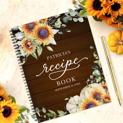 Greenery Sunflowers Bridal Shower Recipe Book