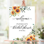 Greenery Sunflowers Bridal Shower Welcome Sign<br><div class="desc">Lovely greenery sunflowers pumpkin welcome sign for fall-themed bridal shower. Easy to personalize with your details. Please get in touch with me via chat if you have questions about the artwork or need customization. PLEASE NOTE: For assistance on orders,  shipping,  product information,  etc.,  contact Zazzle Customer Care directly https://help.zazzle.com/hc/en-us/articles/221463567-How-Do-I-Contact-Zazzle-Customer-Support-.</div>