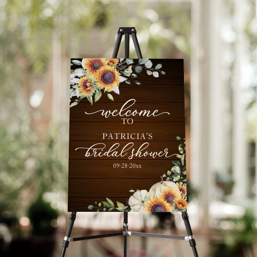 Greenery Sunflowers Bridal Shower Welcome Sign 