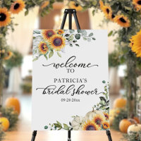 Greenery Sunflowers Bridal Shower Welcome Sign 