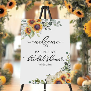 Greenery Sunflowers Bridal Shower Welcome Sign