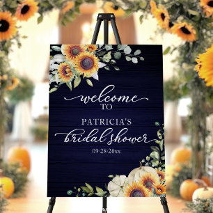Greenery Sunflowers Bridal Shower Welcome Sign 