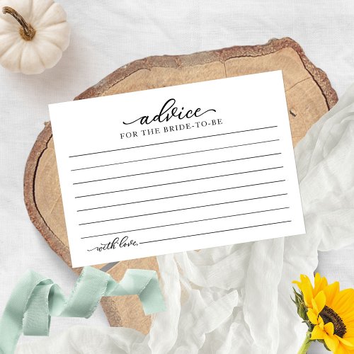 Greenery Sunflowers Fall Bridal Shower Advice Card