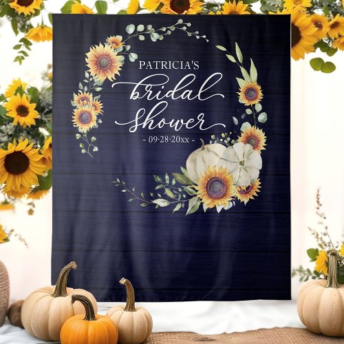 Greenery Sunflowers Fall Bridal Shower Backdrop