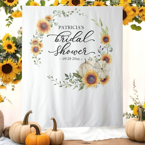 Greenery Sunflowers Fall Bridal Shower Backdrop