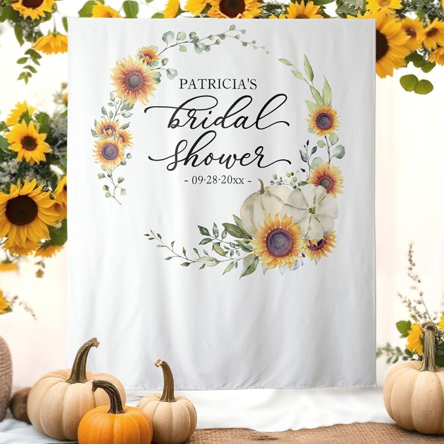 Greenery Sunflowers Fall Bridal Shower Backdrop (Creator Uploaded)