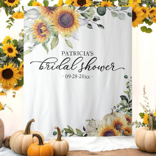 Greenery Sunflowers Fall Bridal Shower Backdrop
