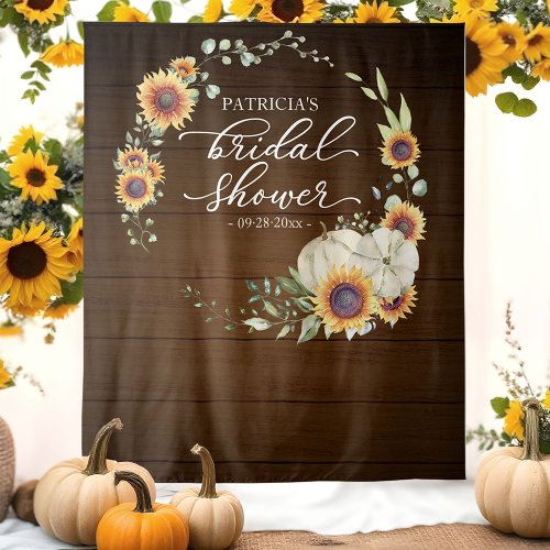 Greenery Sunflowers Fall Bridal Shower Backdrop