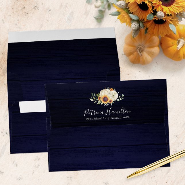 Greenery Sunflowers Fall Bridal Shower Envelope (Creator Uploaded)