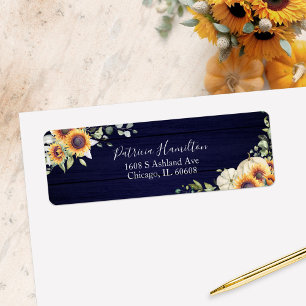 Greenery Sunflowers Fall Bridal Shower Label