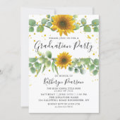 Greenery Sunflowers Graduation Party Invitation (Front)