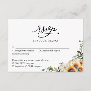 Greenery Sunflowers Wedding Rsvp Enclosure Card