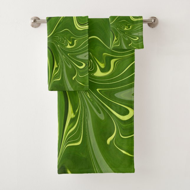 Greenery Swirls Bath Towel Set (Insitu)
