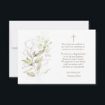 Greenery Sympathy Thank You Card<br><div class="desc">A watercolor, personalized funeral thank you card with foliage. The featured cross can be removed if not wanted. (Image by azerbaijan_stockers on Freepik). The card is easy to customize with your wording, font and font color. Not exactly what you're looking for? All our products can be custom designed to meet...</div>