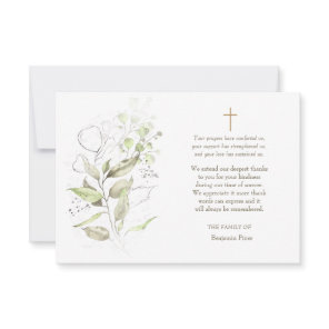 Greenery Sympathy Thank You Card