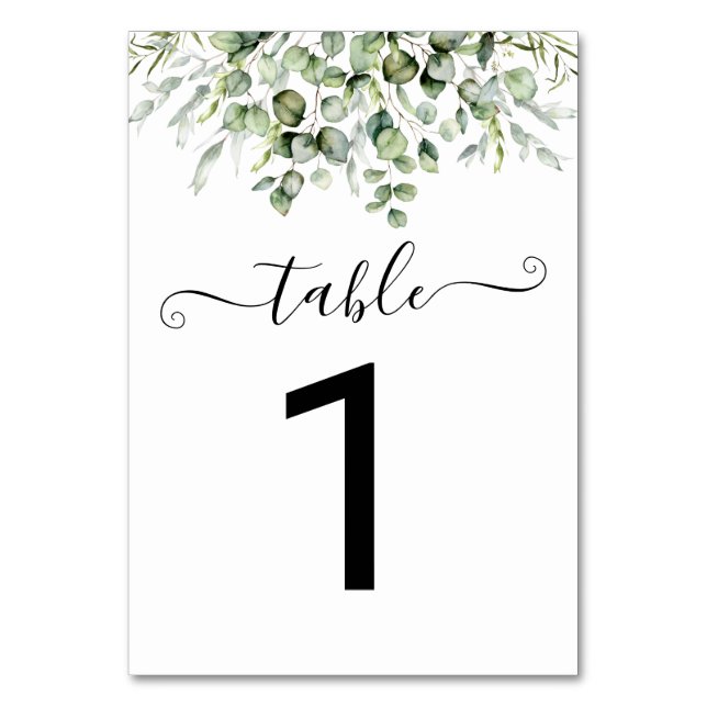Greenery table number (Front)