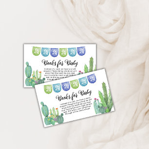 Greenery Taco Fiesta Cactus Books For Baby Shower  Enclosure Card