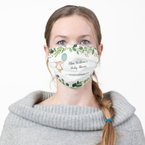 Greenery Teddy Bear Cloth Face Mask