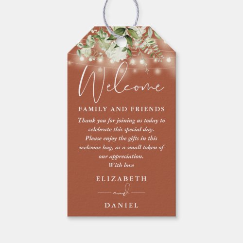Greenery Terracotta Favor Welcome Basket Bag Gift Tags