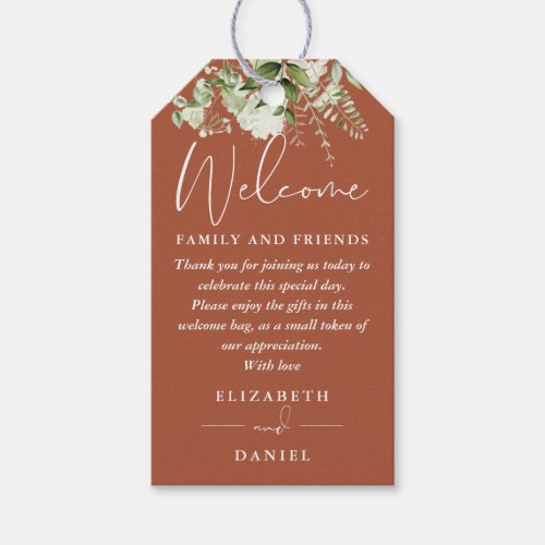 Greenery Terracotta Favor Welcome Basket Bag Gift Tags