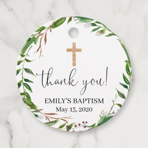 Greenery Thank You Baptism Favor Tags Communion Favor Tags