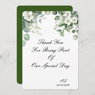 GREENERY THANK YOU CARD FOR WEDDING