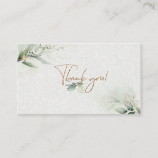 Greenery Thank you card - leaf design