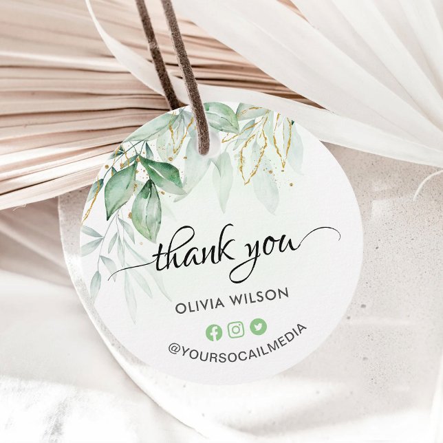 Greenery Thank you Favor Tags (Creator Uploaded)