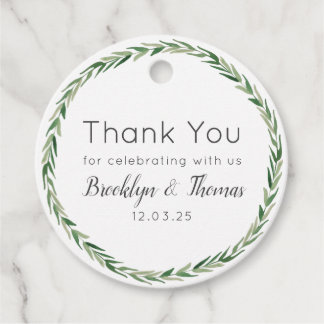 Greenery Thank you Wedding Favor Tags
