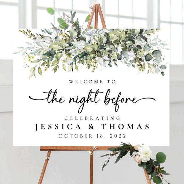 Greenery the night before foam board, welcome sign (Creator Uploaded)