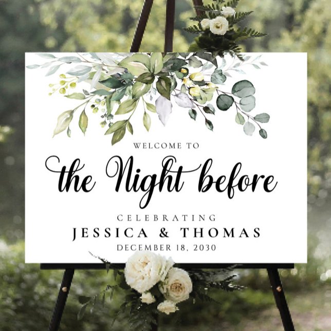 Greenery the night before foam board, welcome sign (Creator Uploaded)