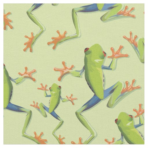 Greenery Tree-Frog Pattern Design Fabric