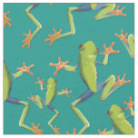 Greenery Tree-Frog Pattern Design Fabric