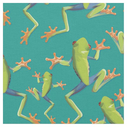 Greenery Tree-Frog Pattern Design Fabric