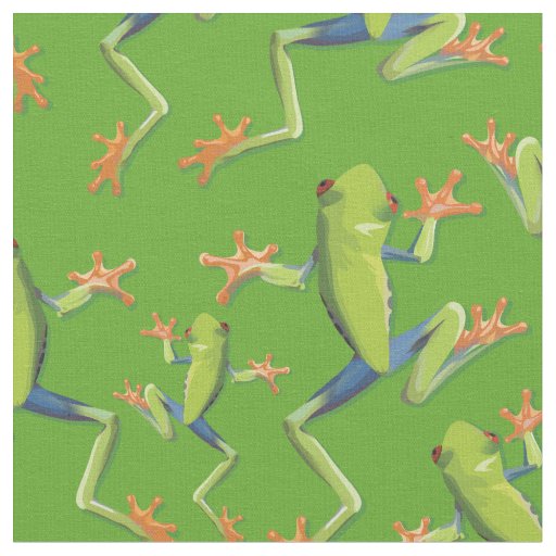 Greenery Tree-Frog Pattern Design Fabric