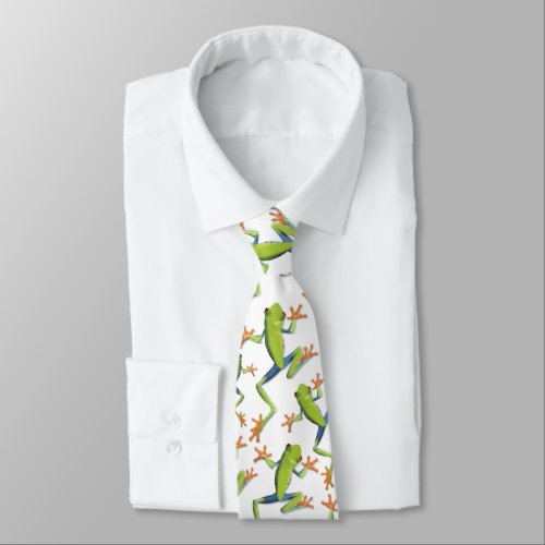 Greenery Tree_Frog Pattern Design  Neck Tie