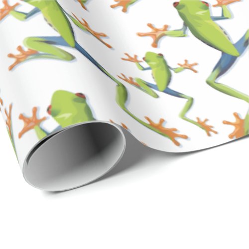 Greenery Tree_Frog Pattern Design  Wrapping Paper