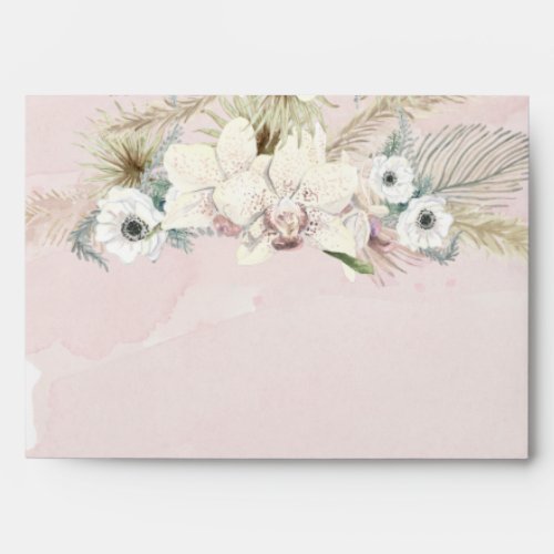 Greenery Tropical Beach Boho Floral Dusty Pink Envelope