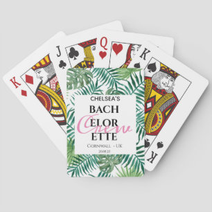 Greenery Tropical Floral Bachelorette Party Poker Cards