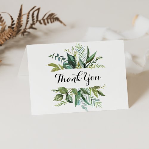 Greenery Tropical Folded Wedding Thank You Card